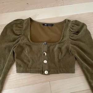Zara Olive Green Top